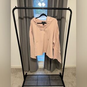 Polly & Esther Blush Lace-Up Hoodie